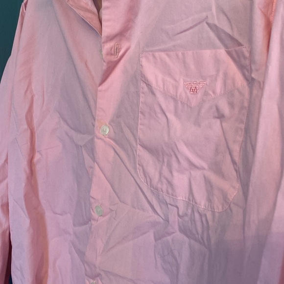 Emporio Armani Men's Pink Button-Up Shirt - size small - 100% cotton - Picture 3 of 5
